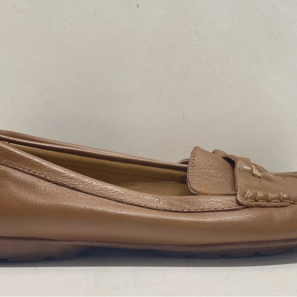 Coach Tan Leather Penny Loafers Flats